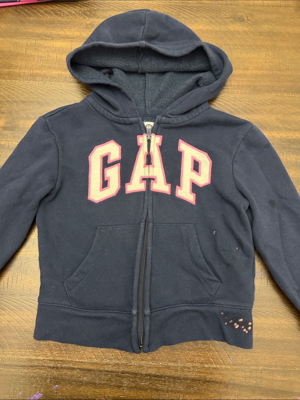 GAP Navy Hoodie with Pink Logo